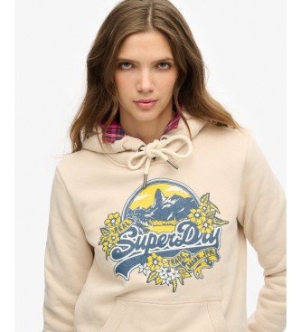 Superdry Beige Floral Hoodie