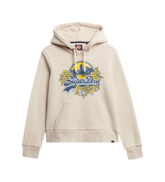 Superdry Beige Floral Hoodie
