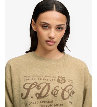 Superdry Industry Worker Loose Crew Sweatshirt Beige