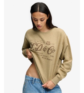 Superdry Industry Worker Loose Crew Sweatshirt Beige