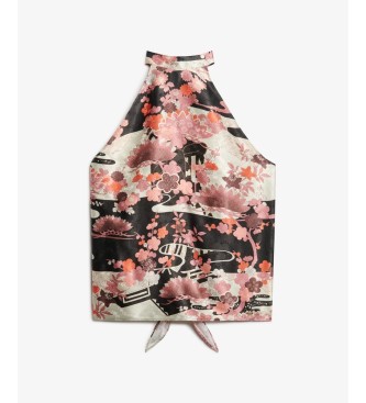 Superdry Pink Goshodoki jacquard halter top
