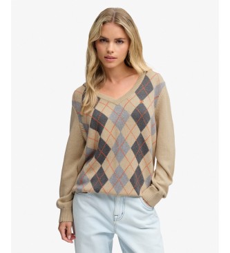 Superdry Pull Argyle beige