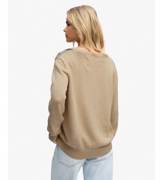 Superdry Pull Argyle beige