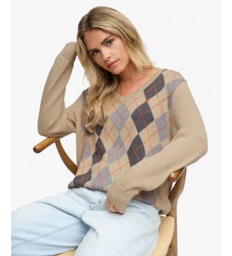 Superdry Pull Argyle beige