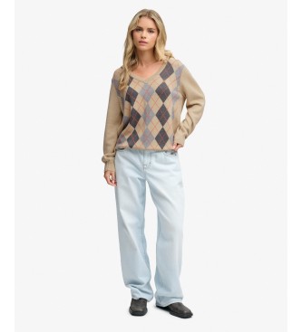 Superdry Pull Argyle beige