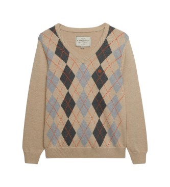 Superdry Pull Argyle beige