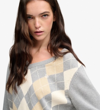 Superdry Szary sweter Argyle