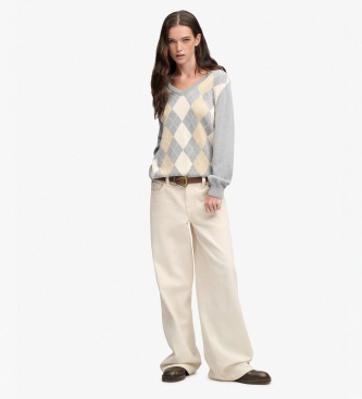 Superdry Szary sweter Argyle