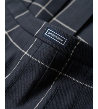 Superdry Vintage-Faltenrock kariert marineblau