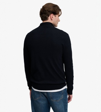 Superdry Maglia con mezza zip Wool Blend blu marino