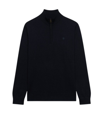 Superdry Maglia con mezza zip Wool Blend blu marino