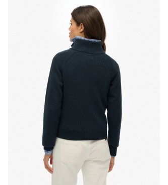 Superdry Jersey con media cremallera Essentials Slim Half marino