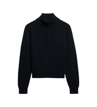 Superdry Jersey con media cremallera Essentials Slim Half marino