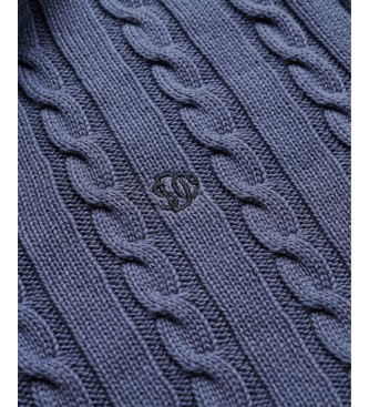 Superdry Preppy Cable Half Zip Sweater in blue