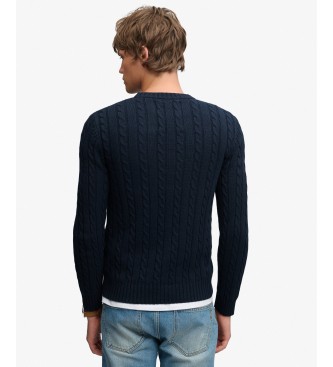 Superdry Jersey en coton torsadé marine