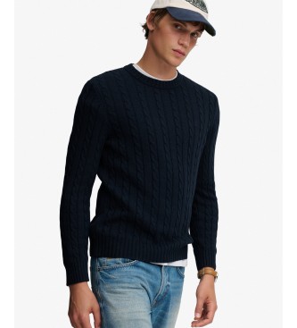 Superdry Jersey en coton torsadé marine
