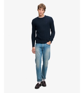 Superdry Jersey en coton torsadé marine