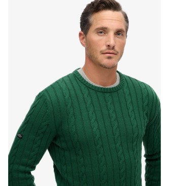 Superdry Jersey Cotton Classic Cable verde