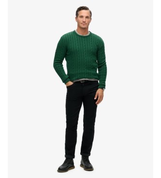 Superdry Jersey Cotton Classic Cable verde