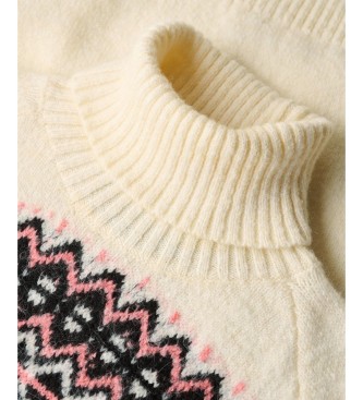 Superdry Rollkragenpullover mit Fairisle-Muster in Beige