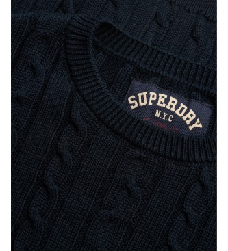 Superdry Jersey Essentials Cable marino oscuro