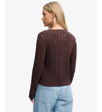 Superdry Jersey Essentials Cable marrón