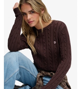 Superdry Jersey Essentials Cable marrón
