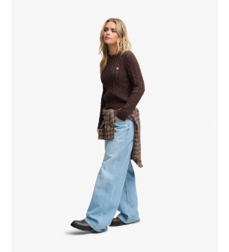 Superdry Jersey Essentials Cable marrón