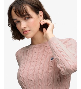 Superdry Jersey Essentials Cable rosa