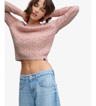 Superdry Jersey Essentials Cable rosa