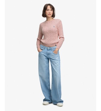 Superdry Jersey Essentials Cable rosa