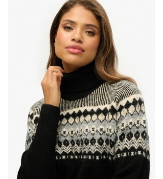 Superdry Jersey Fairisle Pattern Roll schwarz