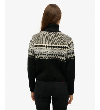 Superdry Jersey Fairisle Pattern Roll schwarz