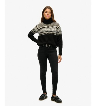 Superdry Jersey Fairisle Pattern Roll schwarz
