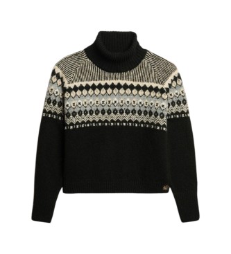 Superdry Jersey Fairisle Pattern Roll schwarz