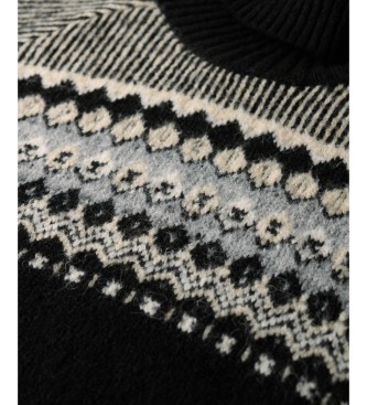 Superdry Jersey Fairisle Pattern Roll schwarz