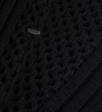 Superdry Camisola Jacob Cable Roll azul-marinho