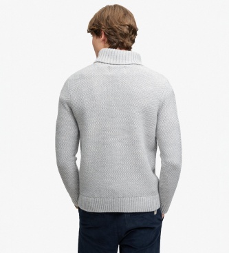 Superdry Gray Jacob Cable Roll Sweater