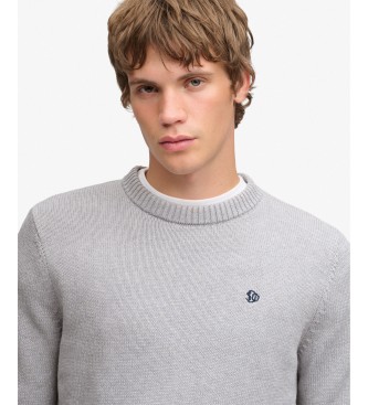 Superdry Pull Preppy Cotton gris