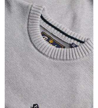 Superdry Pull Preppy Cotton gris