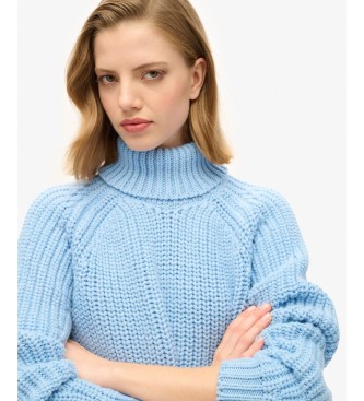 Superdry Jersey Slouchy Stitch cuello vuelto azul