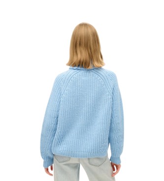 Superdry Jersey Slouchy Stitch cuello vuelto azul