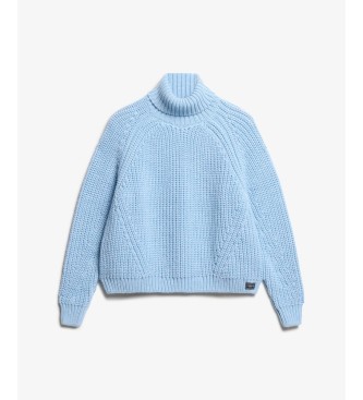 Superdry Jersey Slouchy Stitch cuello vuelto azul
