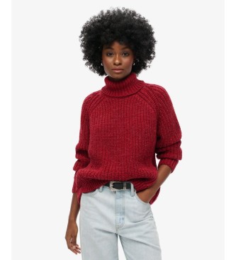 Superdry Jersey Slouchy Stitch cuello vuelto burdeos