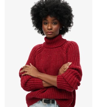Superdry Jersey Slouchy Stitch cuello vuelto burdeos