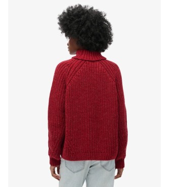 Superdry Jersey Slouchy Stitch cuello vuelto burdeos
