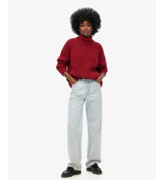 Superdry Jersey Slouchy Stitch cuello vuelto burdeos