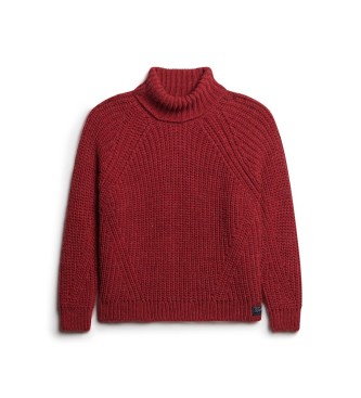 Superdry Jersey Slouchy Stitch cuello vuelto burdeos