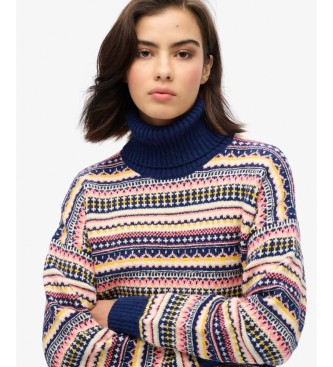 Superdry Marineblauer Pullover mit strukturiertem Streifenmuster