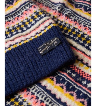 Superdry Marineblauer Pullover mit strukturiertem Streifenmuster